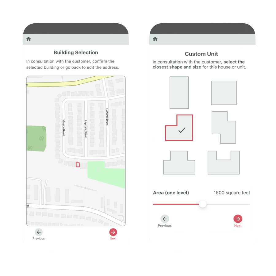 RouteThis — building selection & custom unit